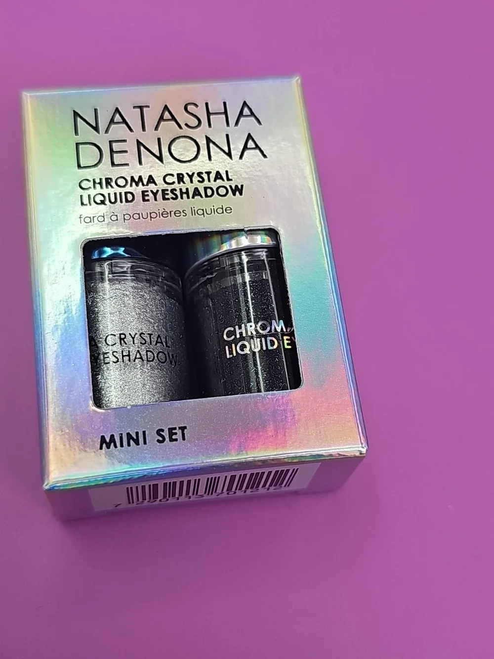 Natasha Denona Chrome & Crystal Liquid Eyeshadow Duo - Silver & Black